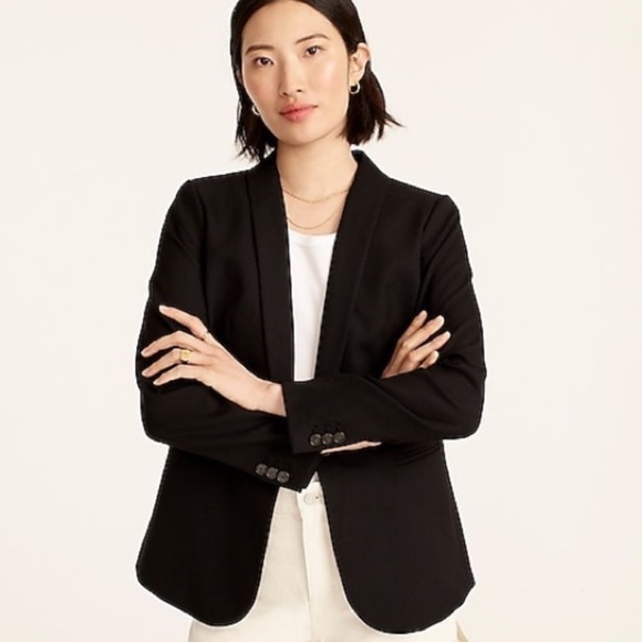 J. Crew Parke Tuxedo Blazer Jacket Black Single Button Classic Fit Size 12 $228 - Picture 11 of 11